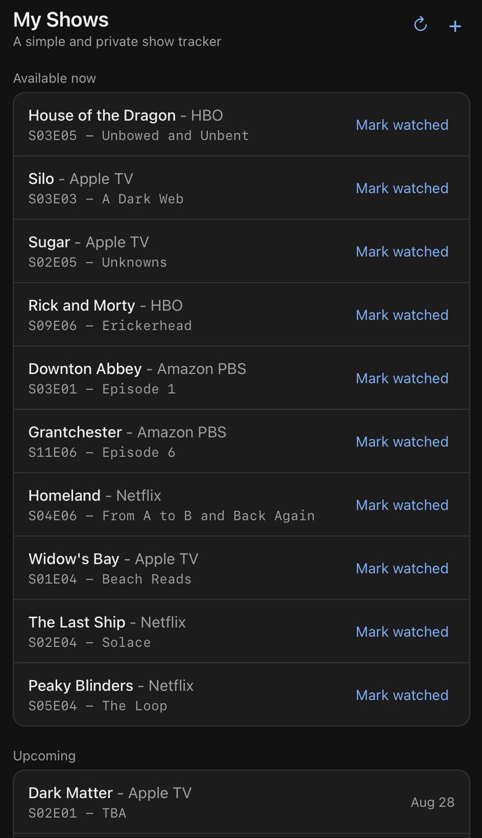MyShows app screenshot